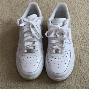 💋Nike Clear Glittery White AF1